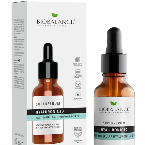 سيروم هيالورونيك متعدد الجزيئات بتركيز 1% من بيوبالانس | BIO BALANCE HYALURONIC 3D MULTI MOLECULAR HYALURONIC ACID 1% 30ml