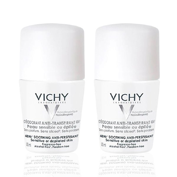 Vichy Anti Perspirant Sensitive Or Deplilated Skin Roll On Deodorant 50Mlفيتشي مزيل العرق المضاد للتعرق للبشرة الحساسة 50 مل عرض