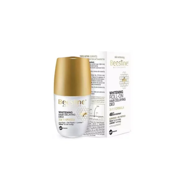 Beesline Whitening Deodorant Hair Delaying 50Ml - بيزلين رول أون مزيل العرق لتفتيح البشرة، مؤخر نمو الشعر حماية 48 ساعة