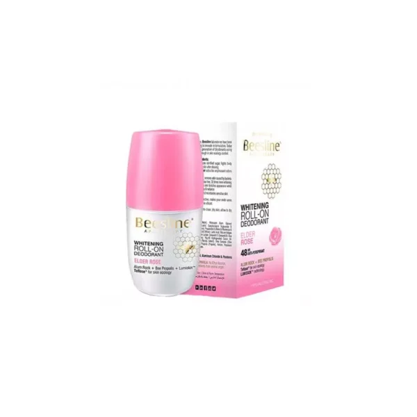 Beesline Whitening Deodorant Rose 50Ml - بيزلين رول أون مزيل العرق لتفتيح البشرة، عطر الورد حماية 48 ساعة