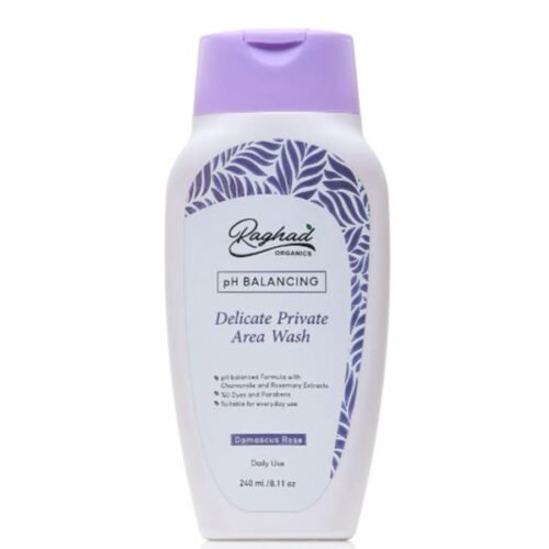 Raghad Organics Delicate Private Area Wash Damascus Rose 240MLرغد أورجانيكس غسول للمناطق الخاصة الحساسة برائحة الورد الدمشقي، 240 مل