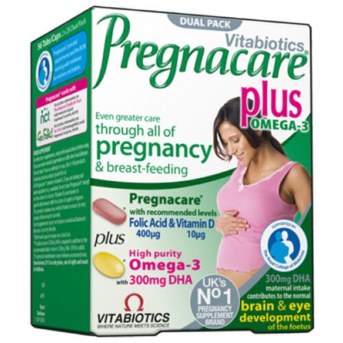 Vitabiotics Pregnacare Plus Omega 3, 56 Tablets\ Capsulesفيتابيوتيكس بريجناكير بلس أوميجا 3 ، 56 قرص