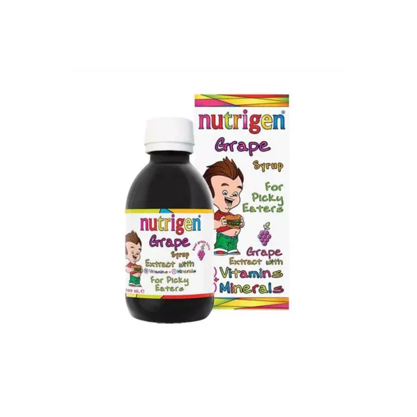 Nutrigen Grape Kid Syrup 200Ml  نيوتريجن جريب مكمل غذائي للأطفال لمشاكل زيادة الوزن 200 مل